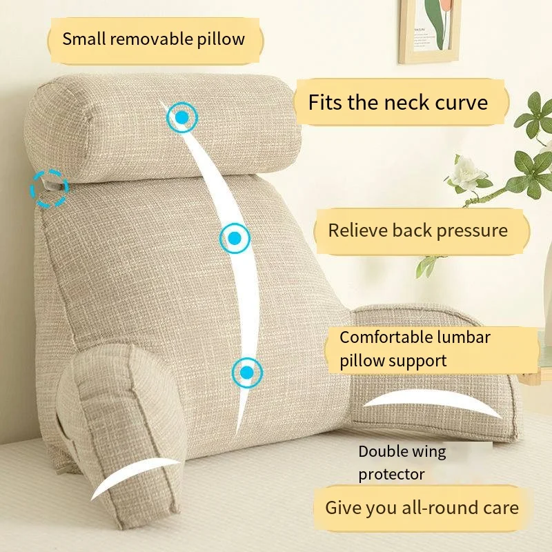 

Removable Pillow Back Soft Bag Large Backrest Sofa Cushion Pillow Dormitory Tatami Removable Reading Rest Waist Chair Rest Back