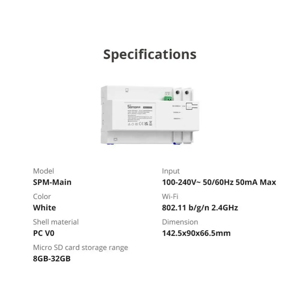 Monitor, Funciona com Ewelink App, SPM-Main Connect, 32 SPM-4 Relés
