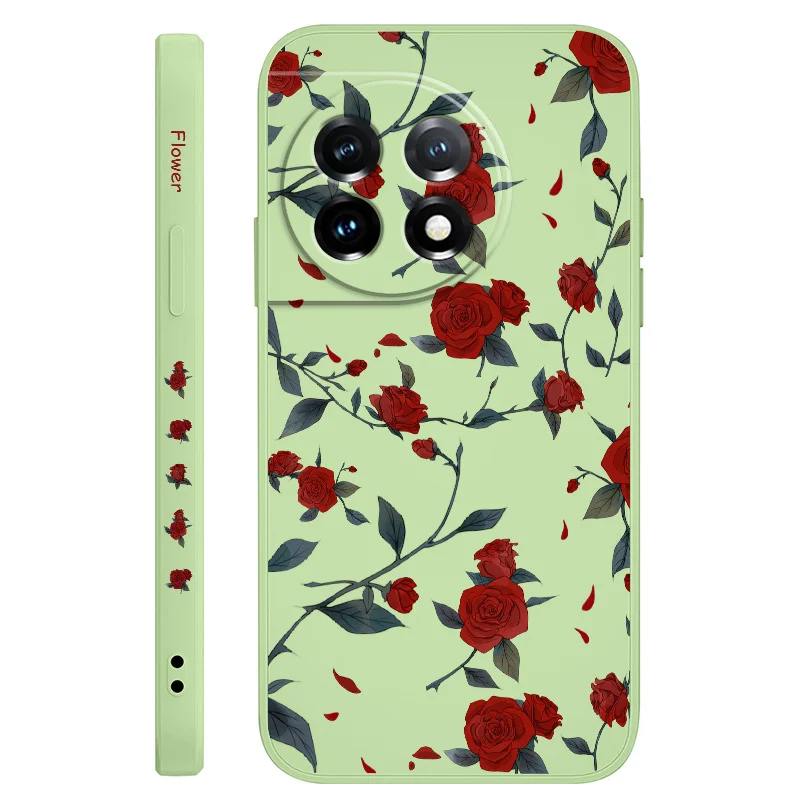 Flowering Rose Liquid Silicone Phone Case Cover
