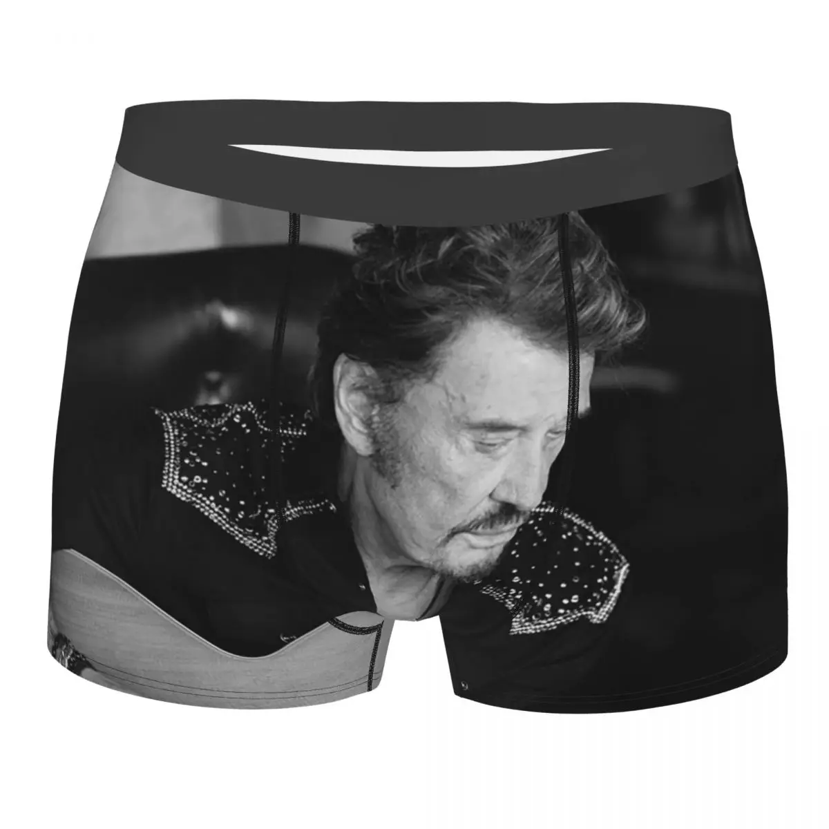 

SInger Johnny Hallyday Man Underwear Boxer Briefs Shorts Panties Printed Breathable Underpants for Male S-XXL