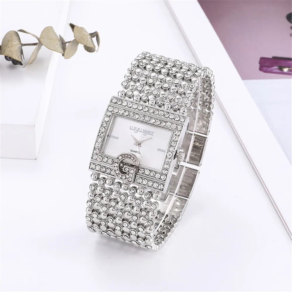 Women Watches Fashion Luxury Diamond G Quartz Stainless Steel Bracelet
