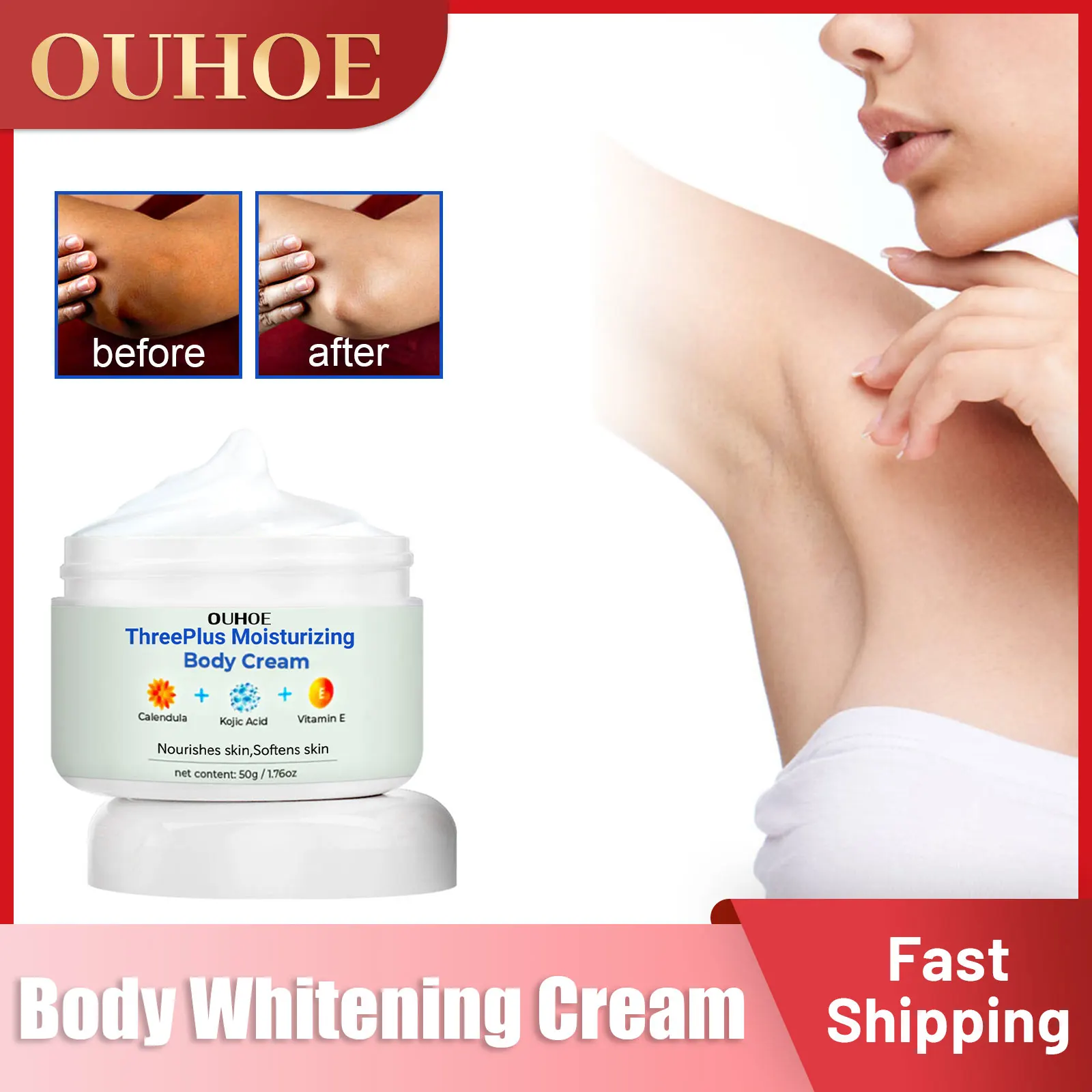 Bleach Body Cream Whitening Brighten Underarm Lighten Darkness Thigh Inner Remove Melanin Pigmentation Moisturizing Body Cream