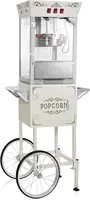 Midway Movie Theater-Style Popcorn Machine Maker with Cart and 10-Ounce Kettle - Cream, Vintage-Style Popper on Wheels 1