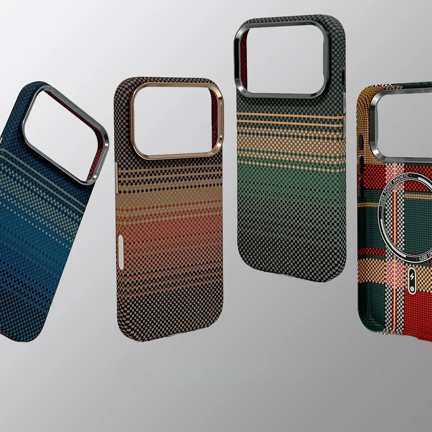 Korean Style Magnetic Carbon Fiber Texture Phone Case with Camera Lens Protection