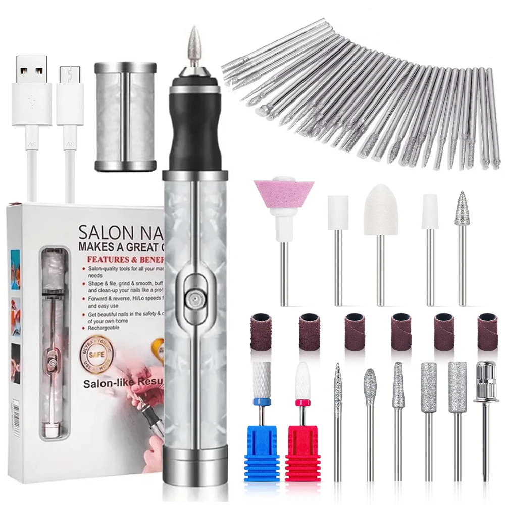 Portable Electric Nail Drill Set - Professional 4-Speed Manicure & Pedicure Kit for Salon-Quality Nail Care