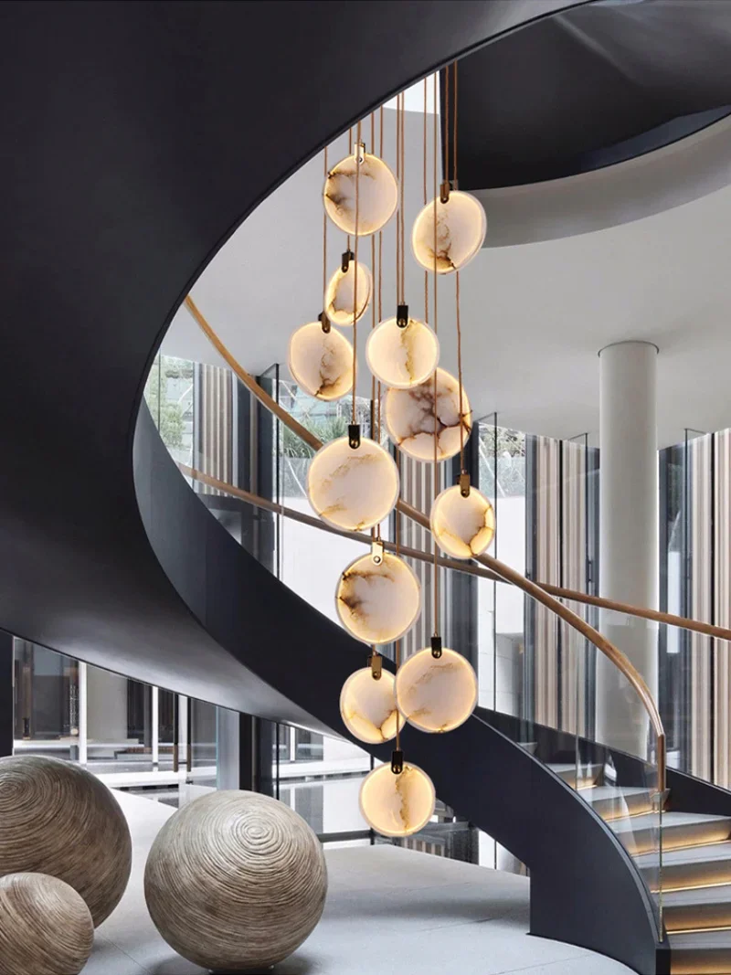 Description Picture 4 of itemModern Marble Pendant Lamp Living Room Bedroom Bedside Dining Room Staircase Kitchen LED Decoration Lights Hanging Lighting Home