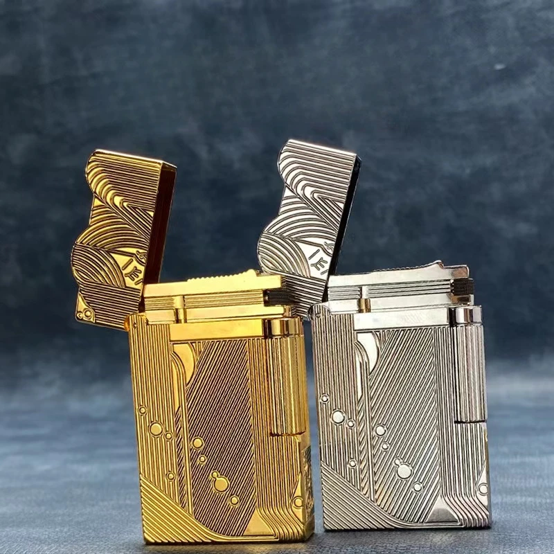 2025 New Classic Sound Brass Lighter Golden Sleeping Mermaid Pattern Retro Kerosene Lighter Fire Man Series Exquisite Men's Gift 5