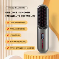 Household Wireless Portable Digital Negative Ion Straight Hair Comb TYPE-C Charging Roll Dual Purpose Straight Comb 1