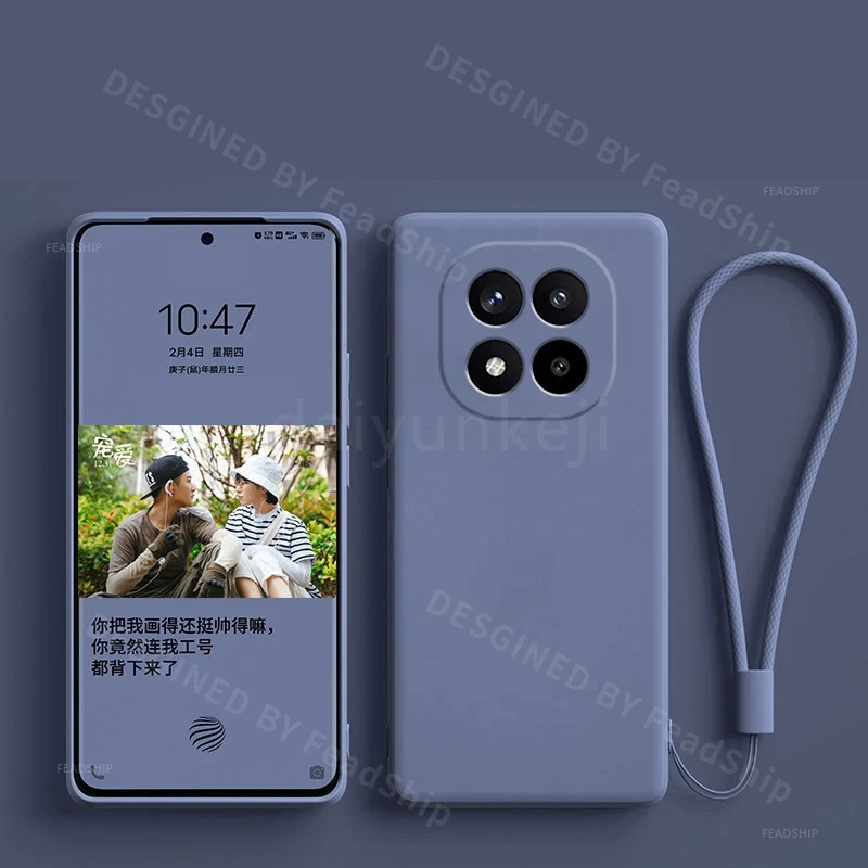 Premium Silicone Luxury Phone Case with Screen Protector Film, Soft Cover