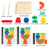Wooden Building Blocks with 3D Stereo Projection Space, Improve Kids Multi-Angle Spatial Thinking Montessori Blocks for Toddlers 6