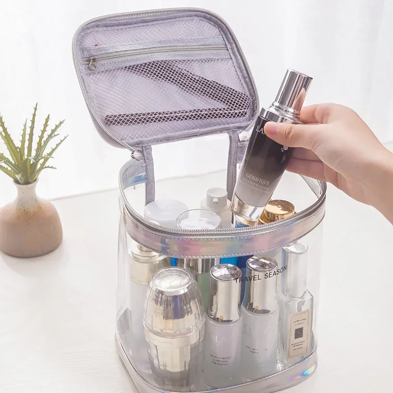 Clear Makeup Cosmetic Bag Portable Travel Toiletry Pouch Transparent Waterproof Pouch Storage Home Travel Wash Kit Case 5