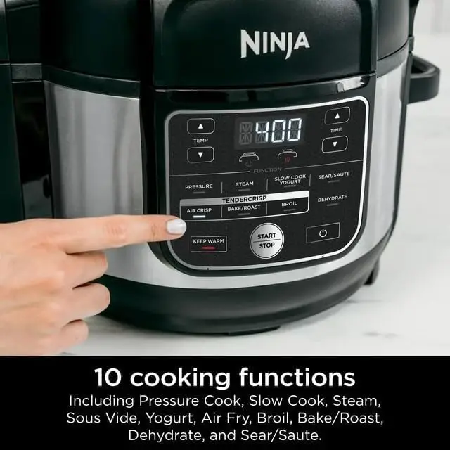 Foodi 10-in-1 6.5-Quart PRO Pressure Cooker OS300 with Air Fry, TenderCrisp Technology, Slow Cook, Steam, Sous Vide, and More -