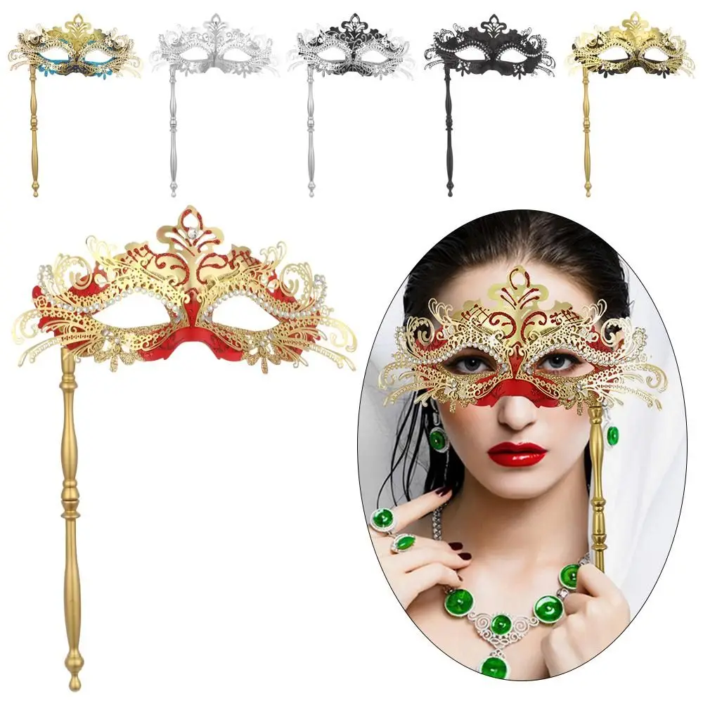 Masquerade Mask with Holding Stick Venetian Halloween Costume Mask Mardi Gras For Womens Party party masks masquerade mask