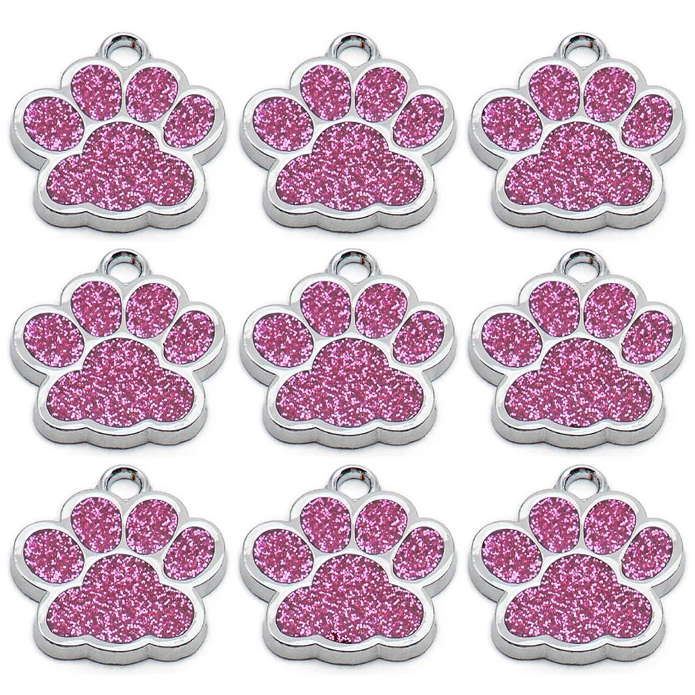 Paw Blank Decoration Dog Pet Id Tags Anti-loss Plate Alloy Lable Personalized Keryrings Accessories 20Pcs pet id tags,dog collar tags,pet id medal pendant,id tag keychain,id tag holder,military dog tags