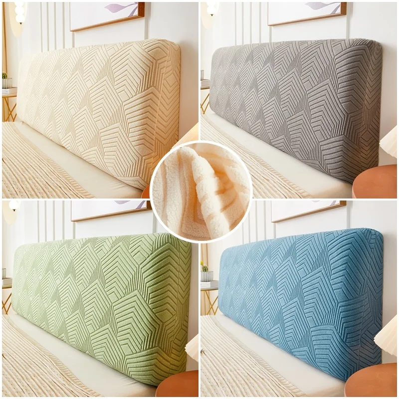 

Jacquard Elastic Bedhead Cover Nordic Solid Color Headboard Cover Soft Bed Head Cover Bedroom Backrest Dust Protector Home Decor