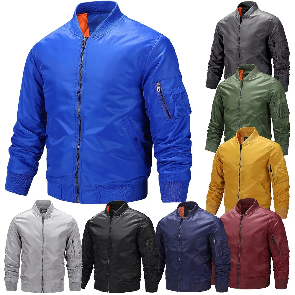 

Baseball Jacket for Men's Spring and Autumn Thin Jacket Stand Up Collar Top Stand Up Collar Oversized Flying Jacket