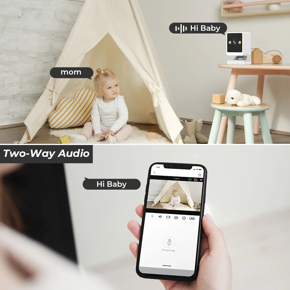 ANBIUX 1080P Wifi Camera Indoor Baby Camera 2MP Motion Detction Two Way Audio Baby Monitor Wifi Surveillance Cameras iCSee App 4