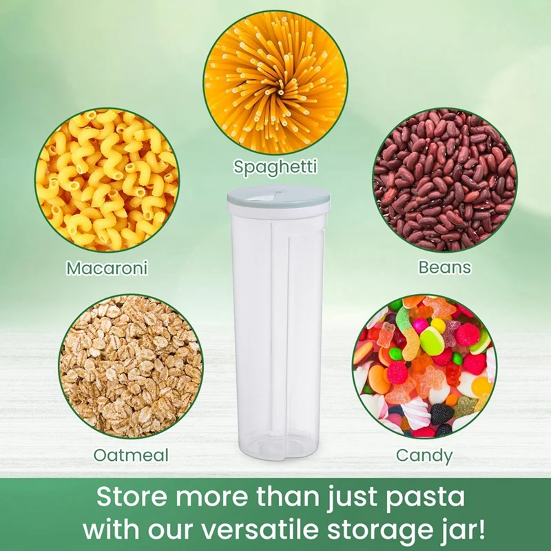 PP Tall Food Storage Spaghetti Noodle Pasta Container With Locking Lid Clear Dry Food Durable Easy To Use 27.5 X 8.5Cm 4