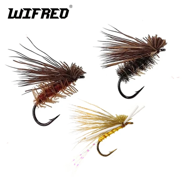 10pcs 14# Brown/Tan Elk Hair Caddis Fly Fishing Dry Flies Stonefly Lure  Baits Artificial Insect