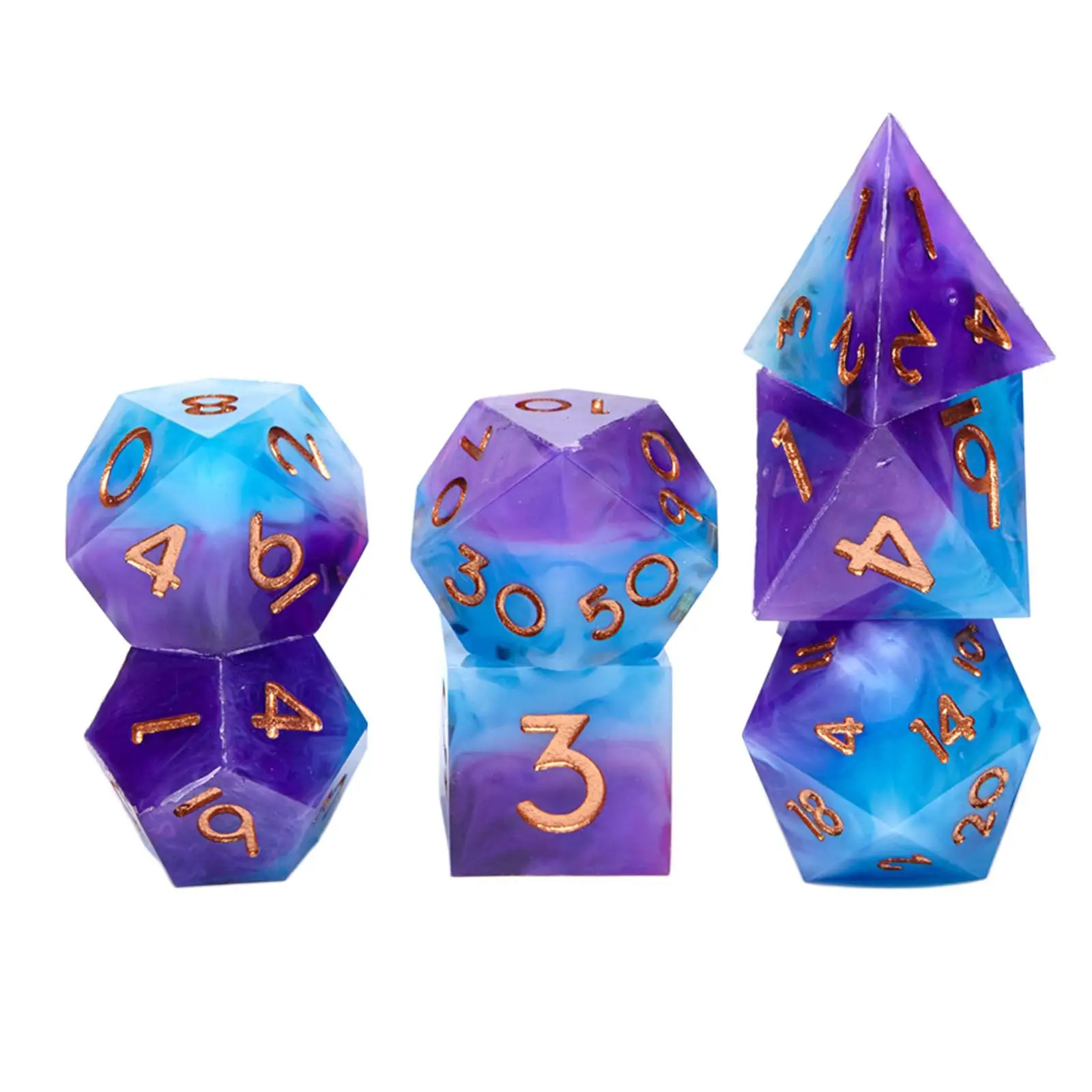 7x Polyhedral Dice Play Entertainment Toys Family Table Game for Table Board Family Gathering