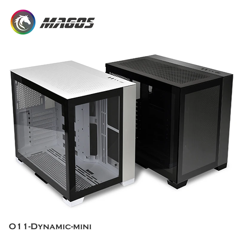 Lian Li O11 Dynamic Mini Pc Case Alluminio Per Mini-Itx/Micro-Atx/Atx/E-Atx, Desktop Computer Gamer Gaming Cabinet Nero/Bianco