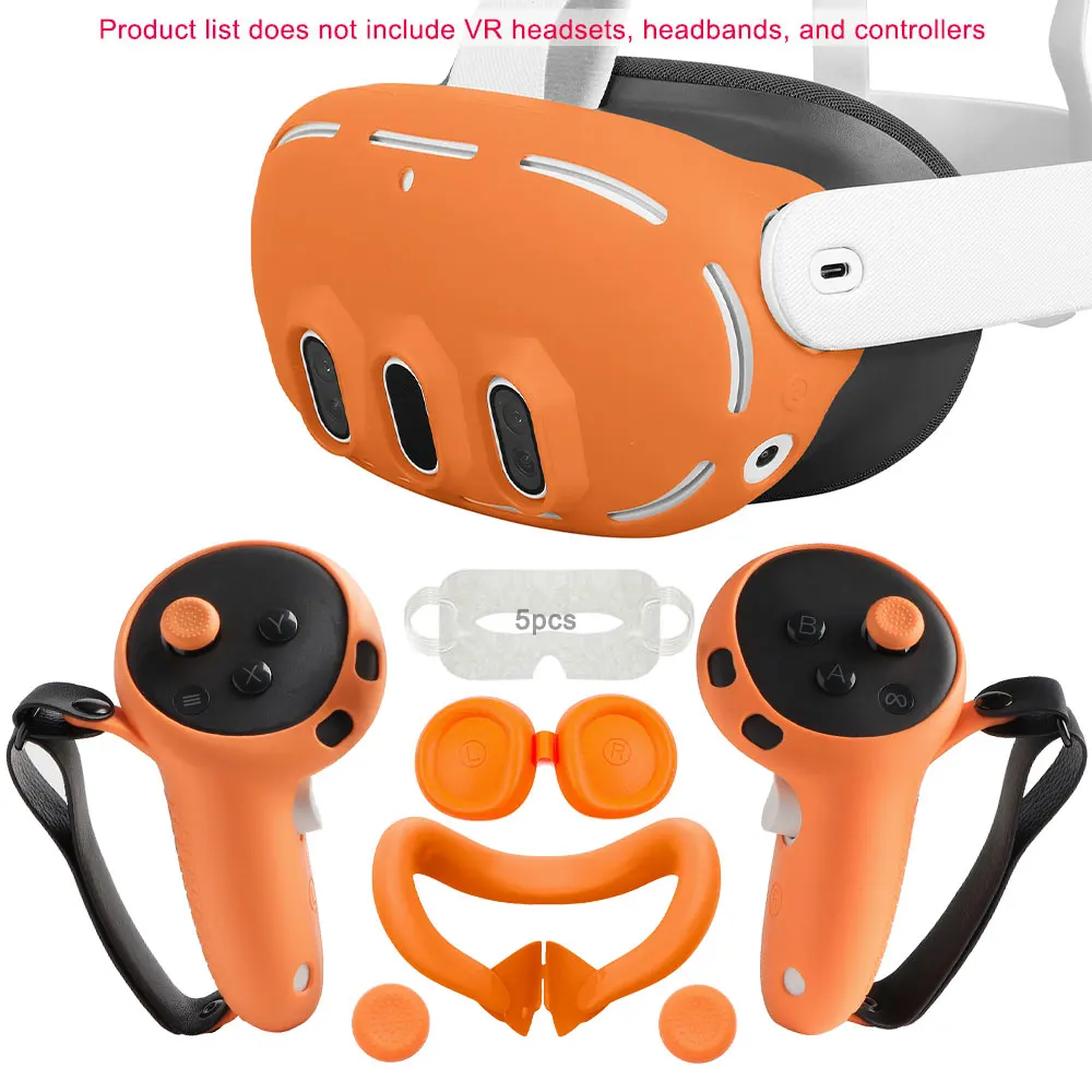 Silicone Protective Cover Set for VR Headset and Controller Accessories