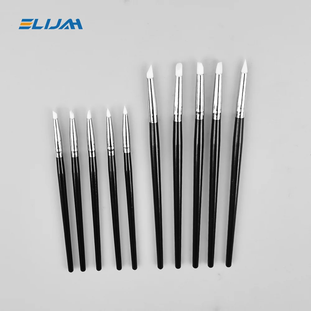Dental Resin Brush Pens 5Pcs Silicone Nails Art Brushes Dentistry Composite Cement Porcelain Teeth Tool Dentistry Material