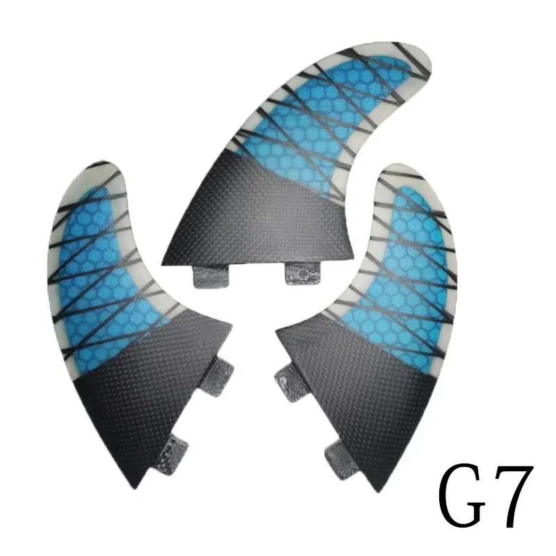 New Surfboard Fins 3PCS Set for BiLong FCS Box G7 Size Fiberglass Honeycomb with Carbon L Size  Quilhas Surf Fin Tri Fin 5