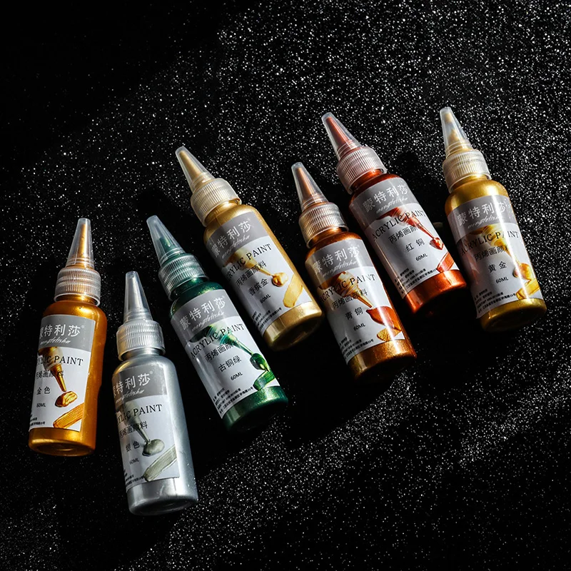 60ml Gold Paint Metallic Acrylic Paint Waterproof not Faded DIY Painted Pigments - 3