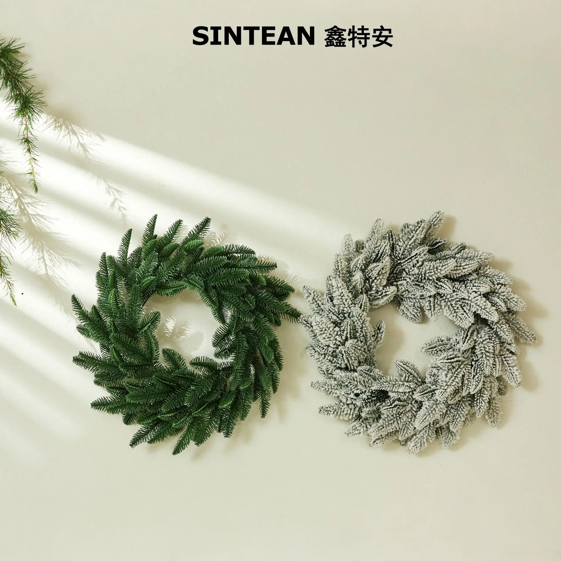 

40cm artificial Nobeson flocking flower ring home wall door decoration hanging New Year atmosphere decoration