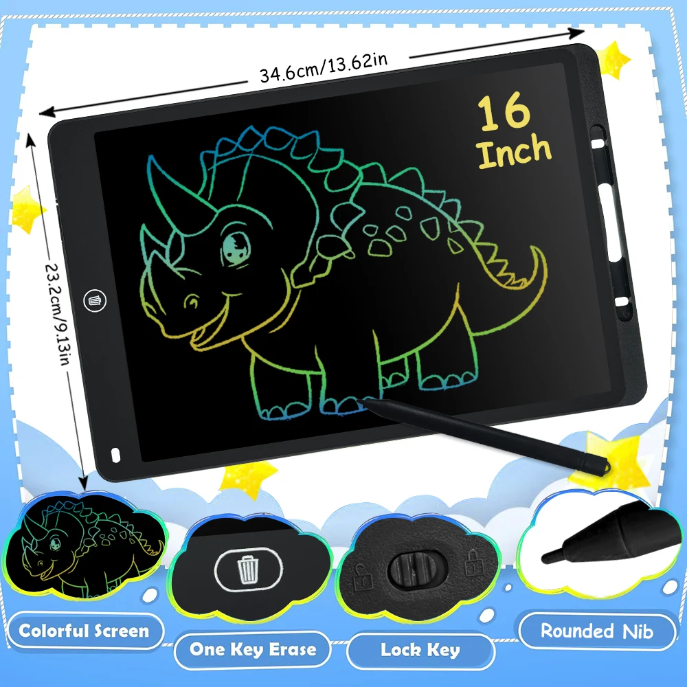 Colorful LCD Writing Tablet - Electronic Drawing Board and Doodle Sketchpad
