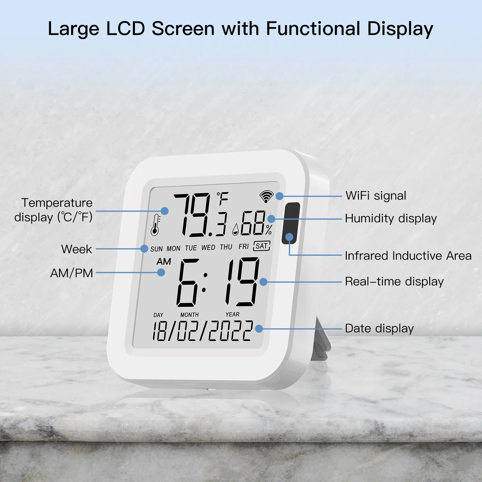 MOES WiFi Smart Temperature & Humidity Sensor with LCD Screen