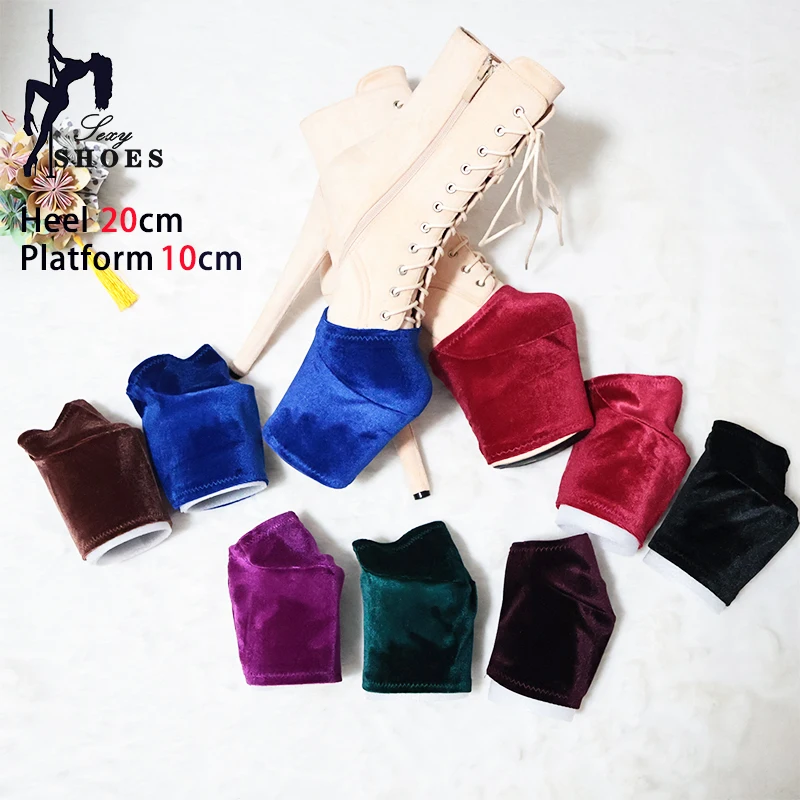 Multiple colors Boot Protective Cover Suede Surface Pole Dance Boots Cover 10cm Platform Soft Smooth Wear-resistant Shoe