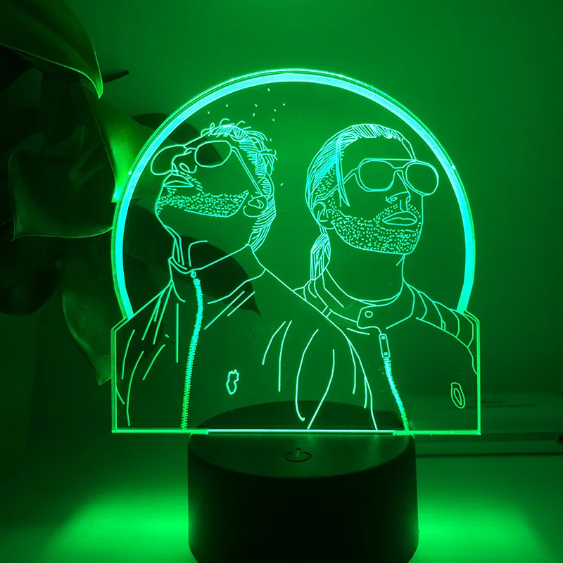 

3D LED Night Light French Rap Group PNL Home Decor Bedroom Cartoon Table 16Color Changing Touch Lamp For Fans Gifts Light