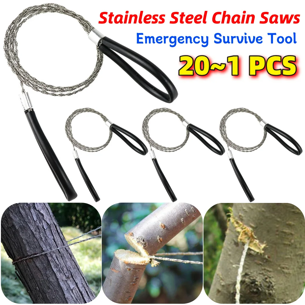 5~1PCS Ring Steel Wire Saw Scroll Plastic Emergency Hand Chain saw Chain Rope Saw Hunting Camping Hiking Travel Survival Tool hand saw multi purpose saw