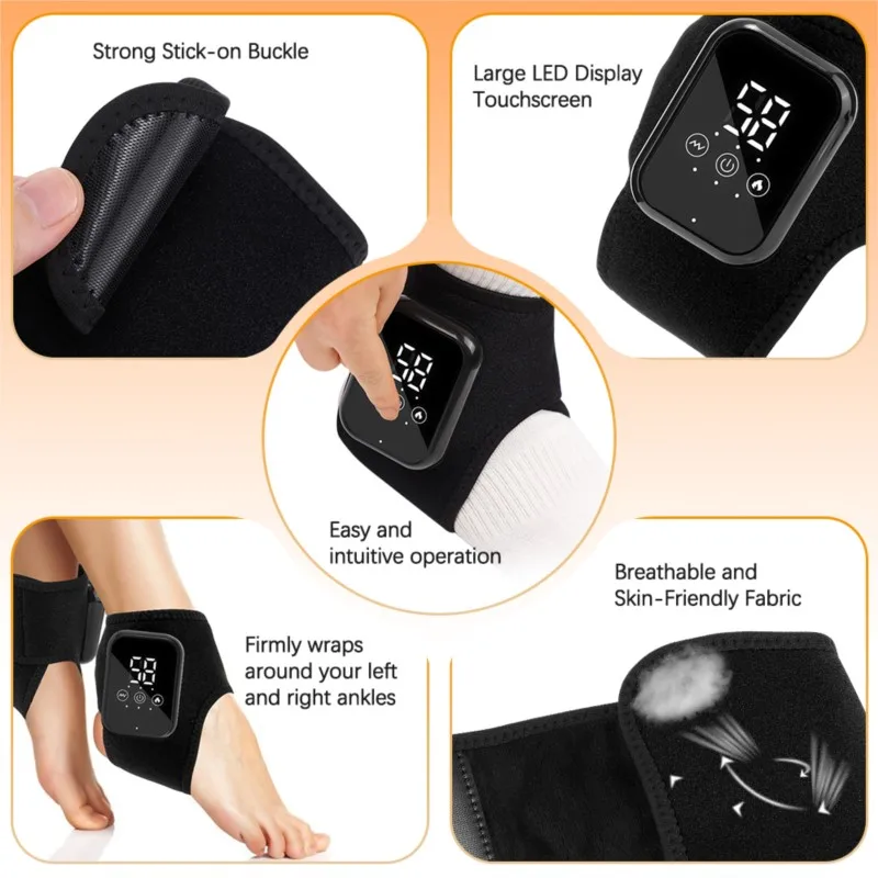 Foot Heat Massager Hot Compresses Vibration Massager Breathable Material USB Foot and Ankle Joint Hot Compress Protection