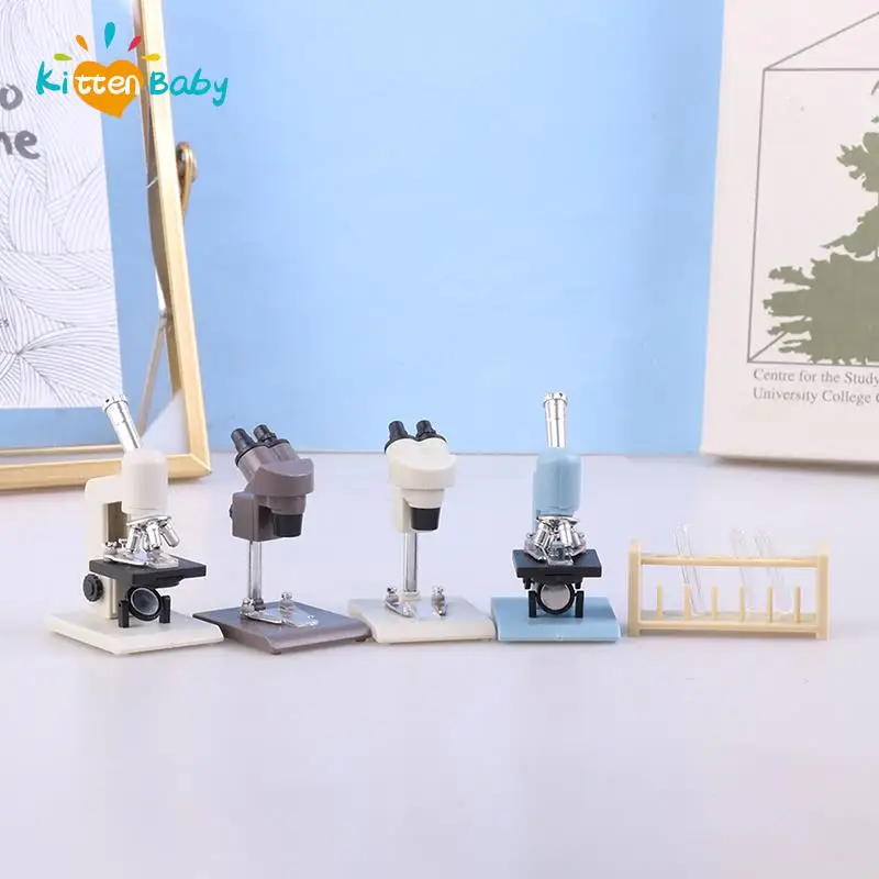 5Pcs 1/12 Dollhouse Miniature Laboratory Monocular Microscope Binocular