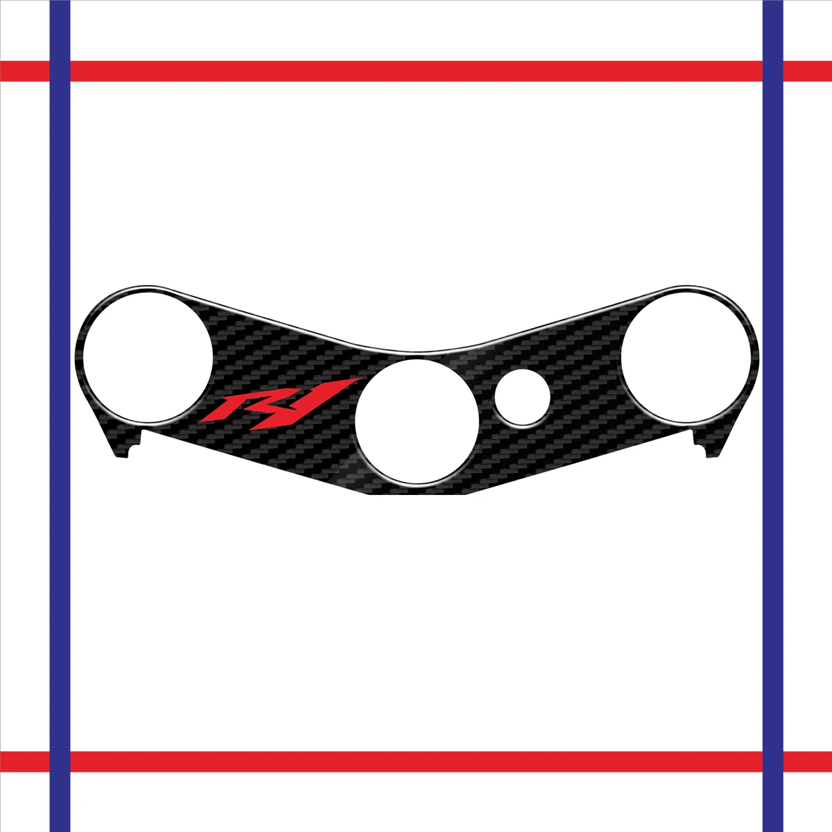 Motorcycle Front End Pad Triple Tree Top Clamp Upper Decals Carbon Fiber Stickers Accessories Set For Yamaha R1 YZF-R1 2002-2006