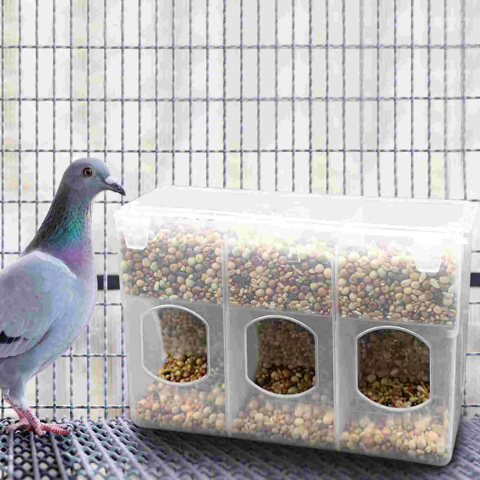 

Bird Cage Food Bowl Parrot Cage Feeder Clear Bird Parrot Food Feeding Container