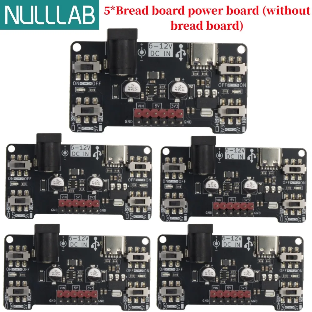 Dual Voltage Breadboard Power Supply with USB-C Interface and Adjustable Output