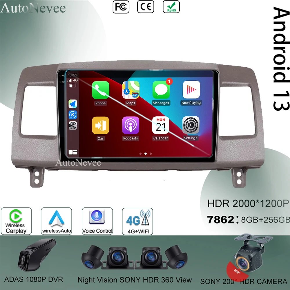 

Player For Toyota Mark II 9 X110 2000 - 2007 WIFI Car Navigation QLED Android Radio No 2Din Stereo Multimedia GPS Bluetooth DVD