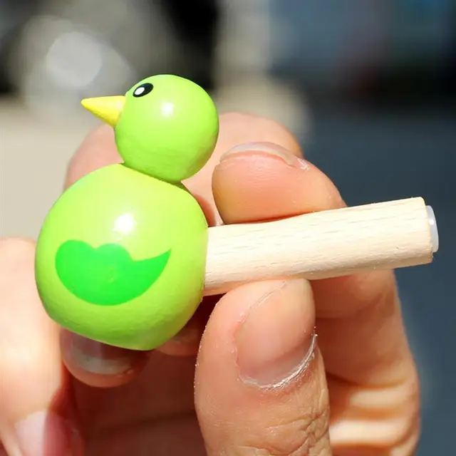 15pcs Wooden Bird Whistles Cartoon Whistle Bird Shape Toy Kids Whistle Educational for Children Gift (Random Color) 4