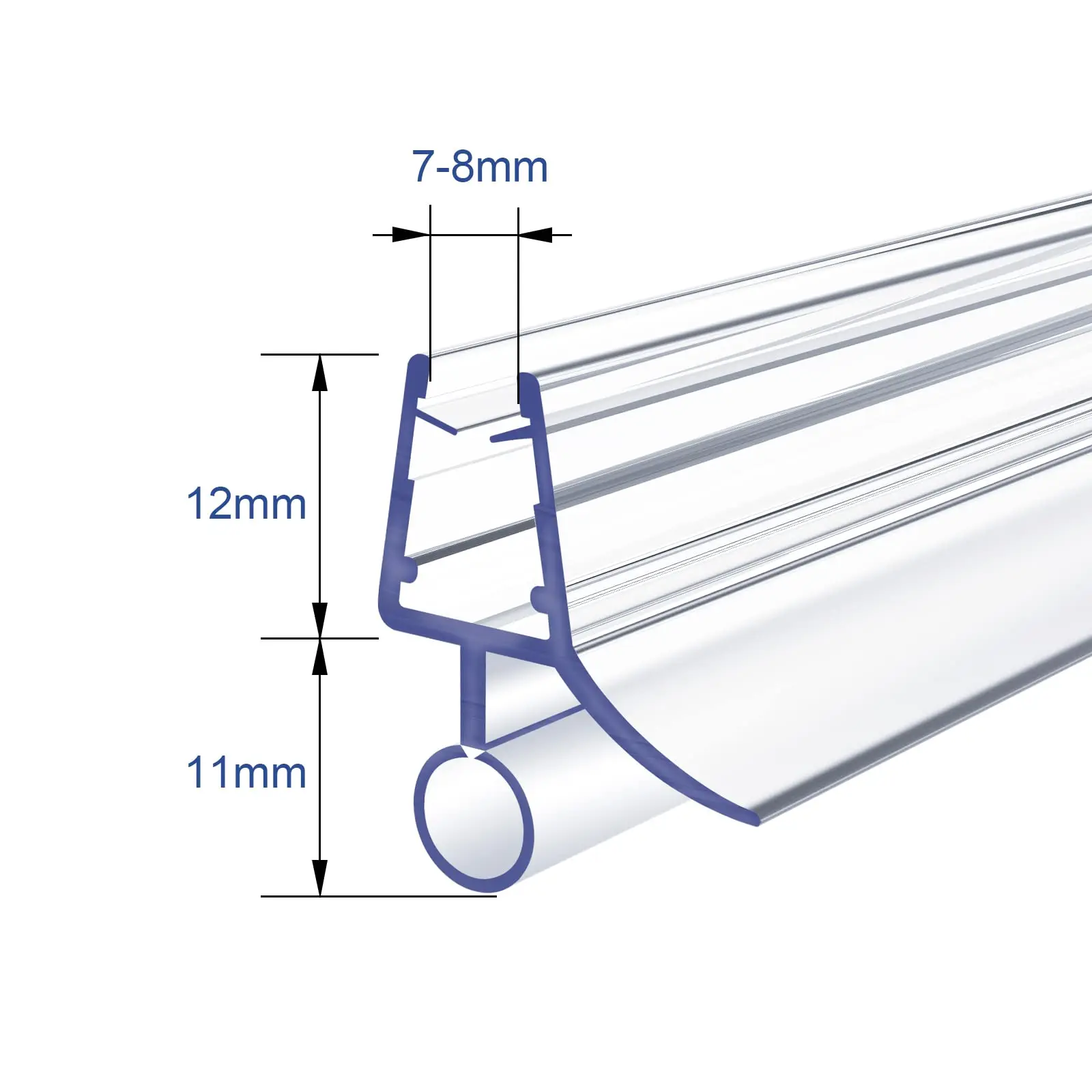 Door Seal Strip Shower Screen Seal Strip 6/8/10mm Bathroom Door Bottom Weatherstrip 2pcs 50cm PVC Frameless Water Deflector
