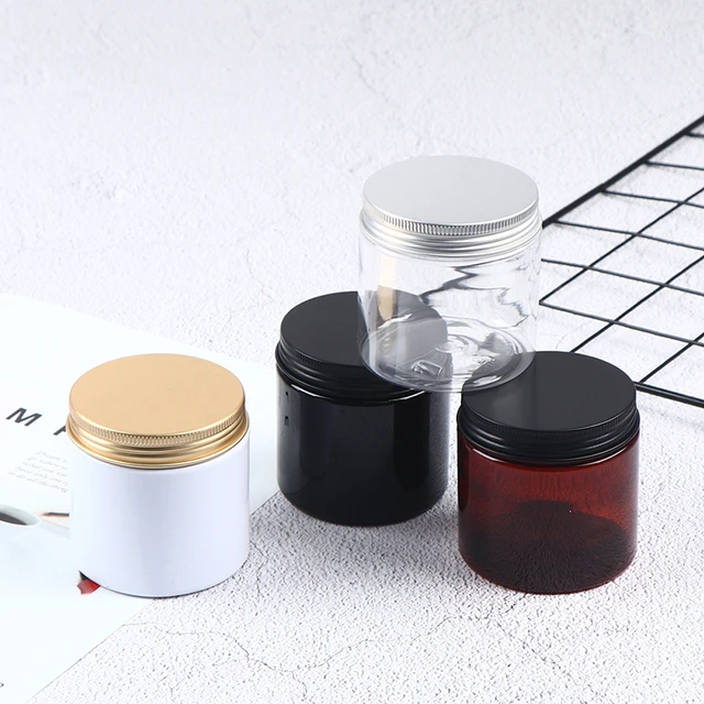 180g 150ml 200g 250ml 300ml 8oz Clear Plastic Round Pet Jar With Screw  aluminum/plastic Cap/lid for Cosmetic food pot Container - AliExpress