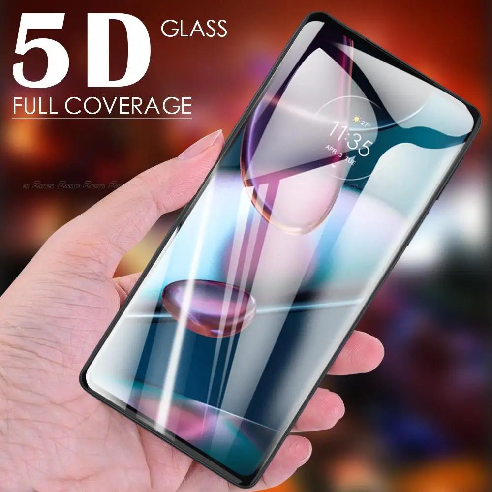 

9H Full Cover 5D Curved Surface Tempered Glass Screen Protector For Motorola Moto Edge Plus 30 20 Pro Lite Fusion 2020 2021 Film