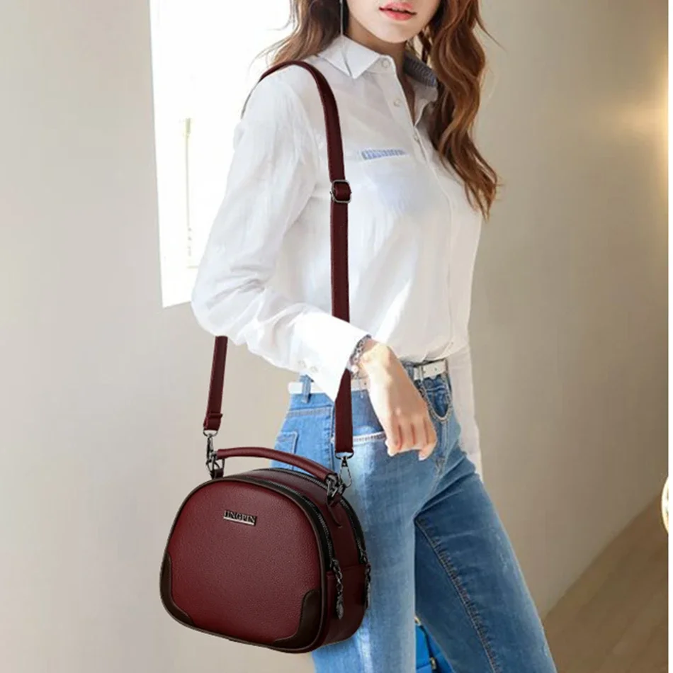 Trendy High-quality Soft Leather Shoulder Crossbody Bags for Women Luxury Designer Ladies Purses and Handbags Messenger Bag
