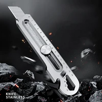6 In 1 Multifunctional Stainless Steel Box Cutter estilete profissional ferramenta 18MM/25MM utility knife Premium Art couteau 5