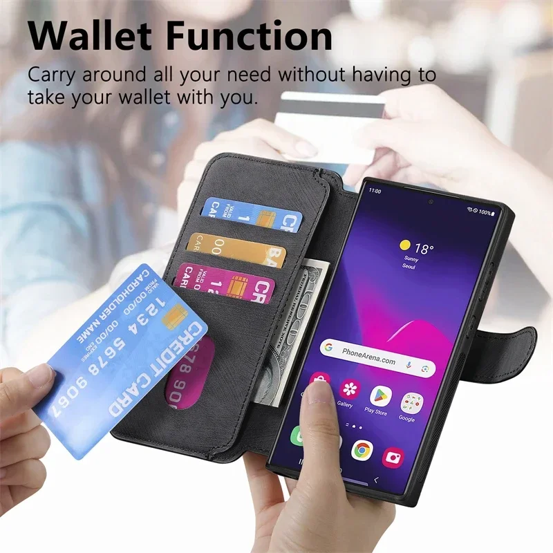 Abnehmbare Brieftaschen-Kartenhalterung mit Magnetfunktion für Magsafe Samsung Galaxy S25 S24 S23 Ultra S22 Plus S20 S21 Fe Mac Safe Cover – Detail 15