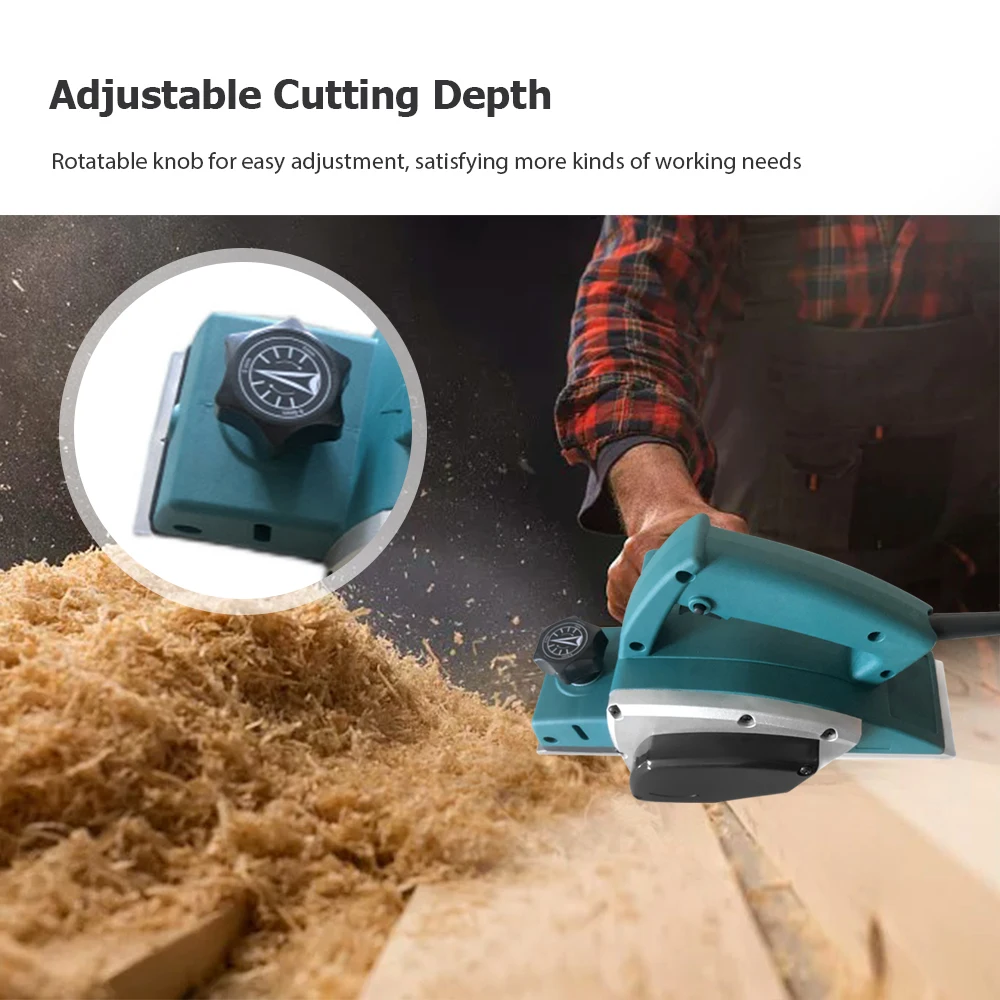 Electric Planer Multifunction Wood Planer Chamfer Planing Power Tool with Adjustable Cutting Depth Carpenter Woodworking Tool 6