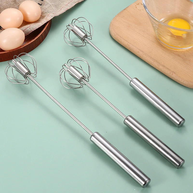 Semiautomatic Egg Beater Egg Stainless Steel Whisk Manual Press Rotary
